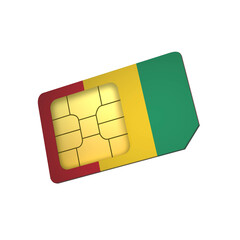 SIM Card with Flag of Guinea A concept of Guinea Mobile Operator