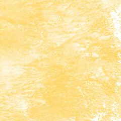 Yellow ink and watercolor texture on white paper background. Paint leaks and decalcomania effects. Hand-painted gouache abstract image. Mess on the canvas.