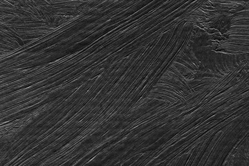 Modern contemporary acrylic background. Black and white paint texture made with a brush. Abstract painting on paper. Mess on the canvas. Clay paint.