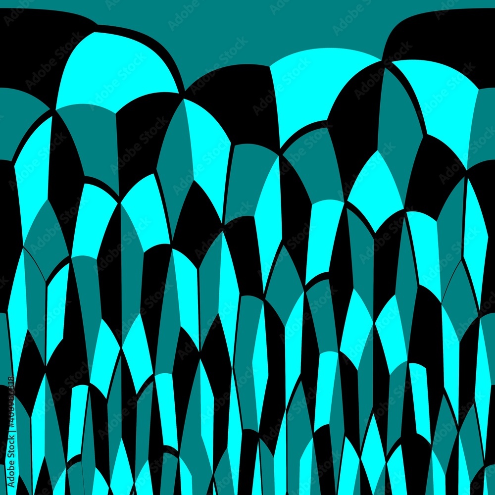 Aufkleber 3d escher style repeating cube pattern in shades of turquoise