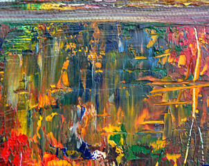 Abstract texture with oil paint, many colors.