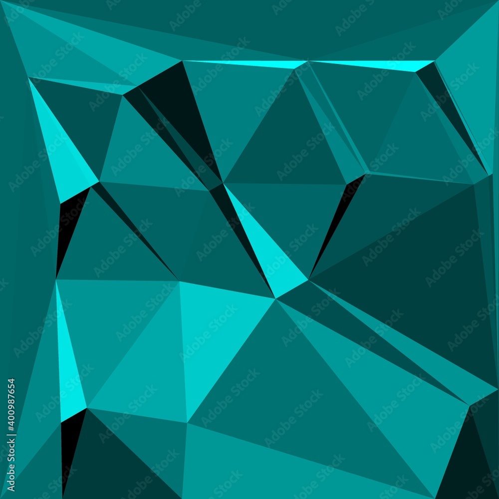Aufkleber 3d escher style repeating cube pattern in shades of turquoise
