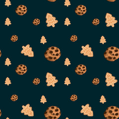 A very cute pattern with sweets. Cute pattern with cookies