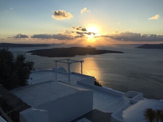 sunset over Santorini 