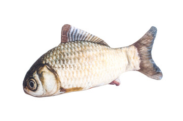 Toy fish gray color isolated on the white