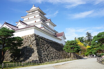 Tsurugajo castle and stone fortress in Fukushima prefecture, Japan - 鶴ヶ城 福島県 会津若松市	