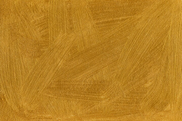 Modern contemporary acrylic background. Gold paint texture made with a brush. Luxury abstract painting on paper. Mess on the canvas.