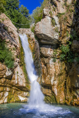 Fototapeta na wymiar Lebanon waterfall in the mountains
