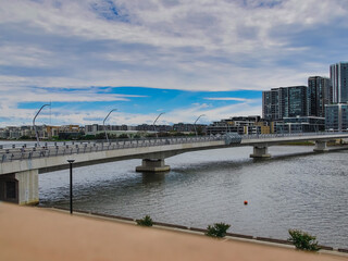 Obraz premium View of Rhodes River and Bridge Sydney Australia