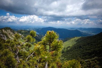 Naklejka premium Mountain panorama view of Brecherspitze, Bavaria