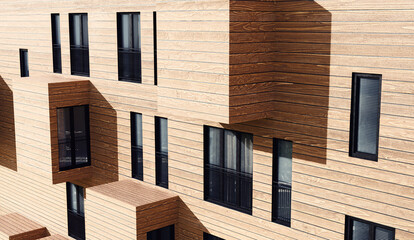 Facade Of A Modern Contemporary Wood Sided Building