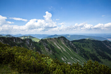 Mountain panorama view of Brecherspitze, Bavaria