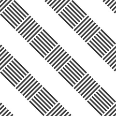 Abstract geometric seamless pattern. Diagonal stripes made of striped rhombuses. Modern stylish texture. Repeating lattice. Vector monochrome background.