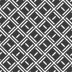 Abstract seamless rhombuses pattern with bold lines. Minimalistic graphic print, geometric ornament. Vector monochrome background.