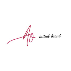 AQ beauty monogram and elegant logo design