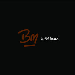 Fototapeta na wymiar BM beauty monogram and elegant logo design