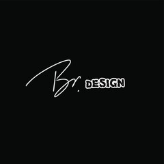 BR beauty monogram and elegant logo design