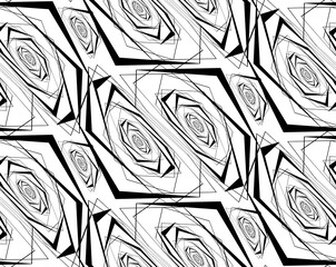 black and white trend Neo Memphis geometric seamless pattern. the geometric pattern in the form of a fractal is ideal for printing backgrounds, brochures, wall decorations. EPS 10