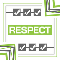 Respect Green Grey Corners Borders Tick Marks 