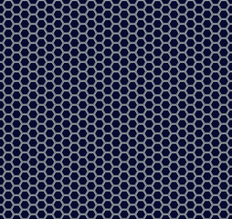 Seamless vector pattern of blue honeycomb mosaic. Blue hexagon tiles background. Print for wrapping, web backgrounds, fabric, decor, surface, packaging, scrapbooking, etc. 