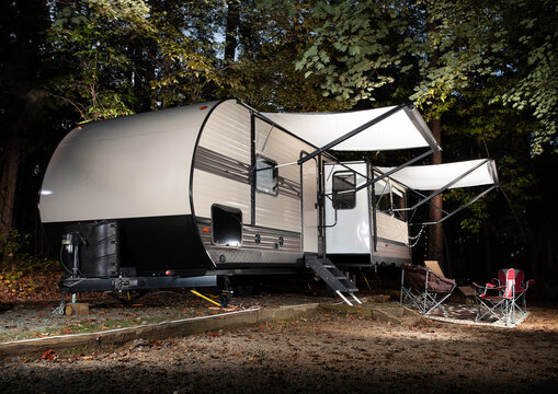 Travel trailer at a camp in North Carolina