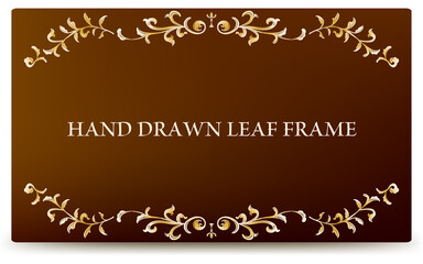 フレーム素材、豪華でエレガントなリーフフレーム　グラデーションの背景つき