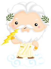 A vector of Zeus holding his Lighting Bolt