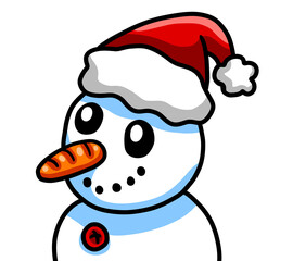 Adorable Stylized Happy Snowman