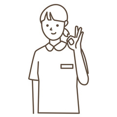 Vector illustration of nurse pose