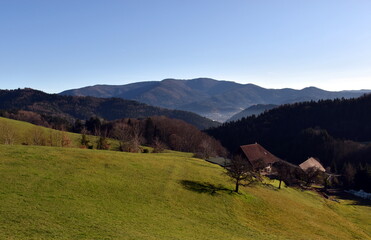 Fototapeta na wymiar Der Schwarzwald im Winter in Freiamt bei Freiburg