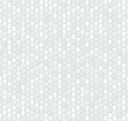 Seamless vector pattern of grey honeycomb mosaic. Grey hexagon tiles background. Print for wrapping, web backgrounds, fabric, decor, surface, packaging, scrapbooking, etc. 