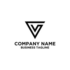 Initials VG triangle vector logo designs
