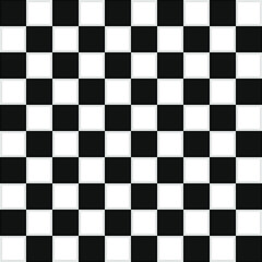 Seamless vector pattern with black and white mosaic background.  Square ceramic tiles. Chess pattern. Print for wrapping, web backgrounds, scrapbooking, etc. 