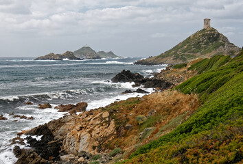 Fototapeta na wymiar Krajobraz morsko-lądowy przylądka, Korsyka