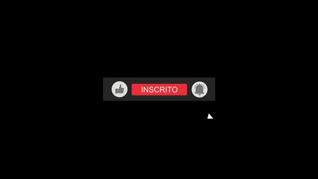 Subscribe Button in Brazil Portuguese Language With Alpha Matte Channel