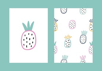 Summer print with pineapple