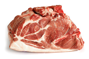 Fresh raw meat piece isolated on white. Large beef steak for barbecue cooking