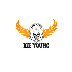 This is a live free die young t-shirt design