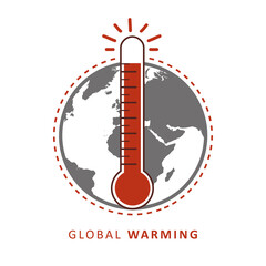 global warming heat thermometer and earth vector illustration EPS10