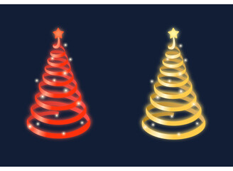 Abstract glowing Christmas trees