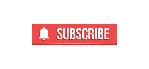 Subscribe click button with bell icon. Video social media platform.