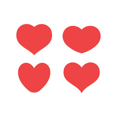 Heart icons collection. Vector designs in shape of hearts. Love , care and valentine's day symbol.