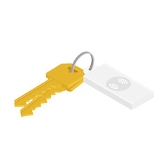 Bunch of keys with usb flash drive isolated on white background
