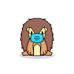 Cute animal wearing medical mask