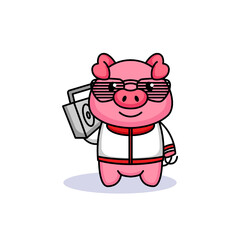 Cute piggy with funky costume