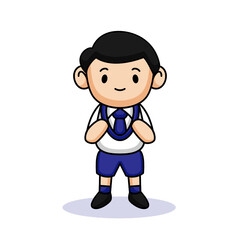 cute kid with student uniform