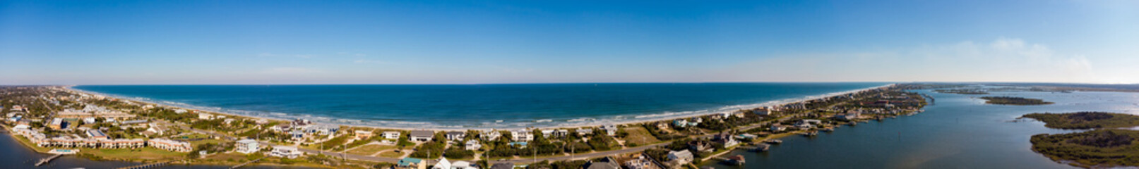 Crescent Beach, FL, USA aerial panorama