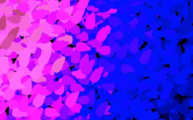 Dark Pink, Blue vector background with abstract shapes.