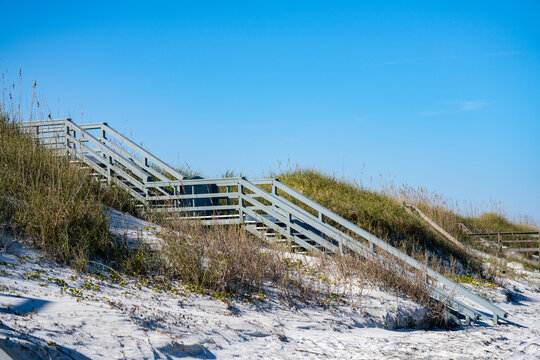 Crescent Beach Florida wooden stairway to the sand