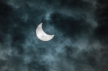 Crecent moon with clouds